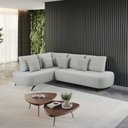 Ver imagem 1 de Sofá de Canto Nori Curva Ld 2,61m em Linho com Pés de Metal