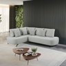 Sofá de Canto Nori Curva Ld 2,61m em Linho com Pés de Metal - 1