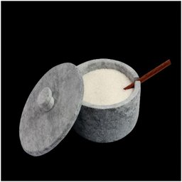 Açucareiro Farinheira Gourmet Pedra Sabão com Colher G 12cm - 2