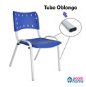 Ver imagem 7 de Kit com 8 Cadeiras Iso para Escola Escritório Comércio Azul Base Branca Ecomhome