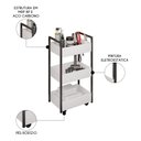 Ver imagem 4 de Carrinho Auxiliar para Salão de Beleza Industrial Liss M24 Branco/preto - Mpozenato