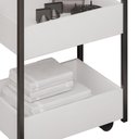 Ver imagem 6 de Carrinho Auxiliar para Salão de Beleza Industrial Liss M24 Branco/preto - Mpozenato