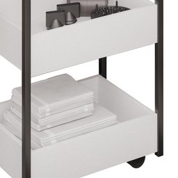 Carrinho Auxiliar para Salão de Beleza Industrial Liss M24 Branco/preto - Mpozenato - 6