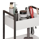 Ver imagem 5 de Carrinho Auxiliar para Salão de Beleza Industrial Liss M24 Branco/preto - Mpozenato