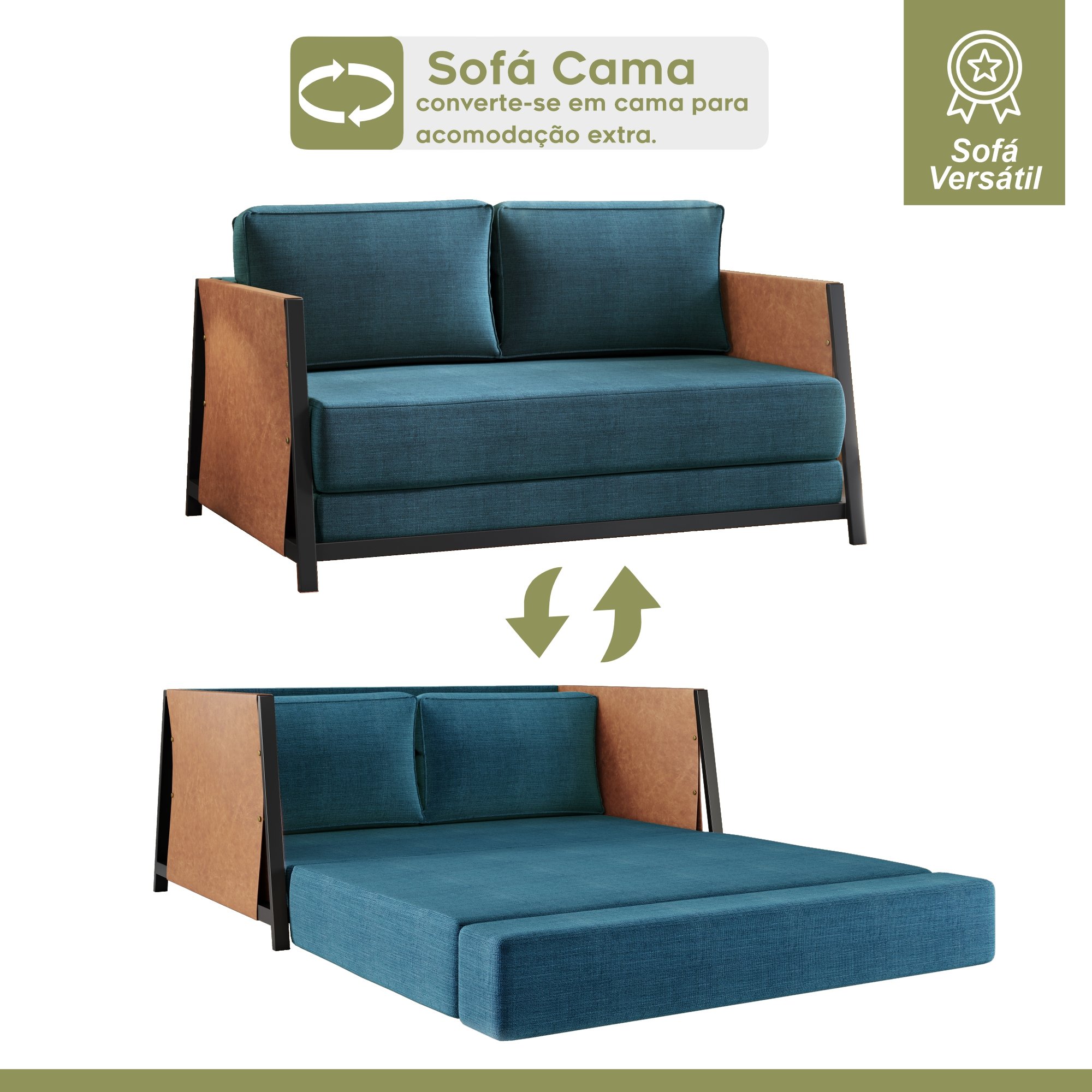 Sofá Cama 2 Lugares M-08 - 3