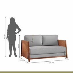 Sofá Cama 2 Lugares M-08 - 8 Sofá Cama 2 Lugares M-08 - 8