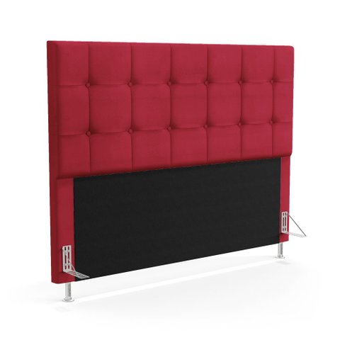 Cabeceira Soraya 160 para Cama Queen Z-001 Sued Vermelho Aradecor