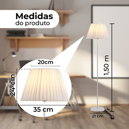 Luminária Chão Cúpula Trapezio Branca - 2