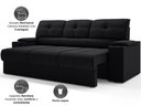 Ver imagem 3 de Sofá com Porta Copos Retrátil e Reclinável Tom 2,05m Velosuede - Netsofas - Preto