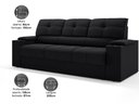 Ver imagem 2 de Sofá com Porta Copos Retrátil e Reclinável Tom 2,05m Velosuede - Netsofas - Preto
