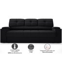 Ver imagem 4 de Sofá com Porta Copos Retrátil e Reclinável Tom 2,05m Velosuede - Netsofas - Preto