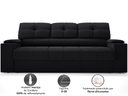 Ver imagem 4 de Sofá com Porta Copos Retrátil e Reclinável Tom 2,05m Velosuede - Netsofas - Preto