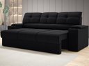 Ver imagem 1 de Sofá com Porta Copos Retrátil e Reclinável Tom 2,05m Velosuede - Netsofas - Preto