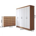 Ver imagem 4 de Guarda-roupa Casal Claire 6 Portas 2 Gavetas com Cômoda 10 Gavetas Demolição/branco - Panorama Móvei