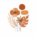 Ver imagem 2 de Adesivo de Parede Flores e Folhagens Laranja 40x51 Mod.07
