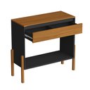 Ver imagem 2 de Aparador Luxo 1 Gaveta Buffet 100% Mdf Base de Madeira 90 Cm:preto/nature