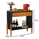 Ver imagem 3 de Aparador Luxo 1 Gaveta Buffet 100% Mdf Base de Madeira 90 Cm:preto/nature