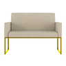 Sofá 2 Lugares para Recepção com Base de Ferro Reforçada Cor:bege - 2