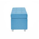 Ver imagem 4 de Recamier com Rodinhas Madri 1,20m Suede Azul Turquesa - Inova Decorações