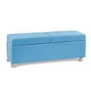 Ver imagem 3 de Recamier com Rodinhas Madri 1,20m Suede Azul Turquesa - Inova Decorações