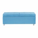 Ver imagem 2 de Recamier com Rodinhas Madri 1,20m Suede Azul Turquesa - Inova Decorações