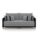 Ver imagem 2 de Sofá Montecarlo 3 Lugares 232cm Veludo/pu Cinza/preto
