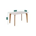 Ver imagem 3 de Mesa para Sala de Jantar 130cm com Vidro Papaia Marrom/Off White