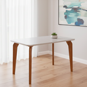Ver imagem 1 de Mesa para Sala de Jantar 130cm com Vidro Papaia Marrom/Off White