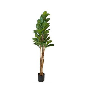 Árvore de Ficus Lyrata Grande Verde Planta Artificial Único
