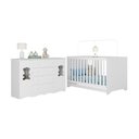Ver imagem 2 de Berço Americano 3 em 1 com Cômoda 2 Portas 4 Gavetas Doçura Multimóveis Mp4729 Branco