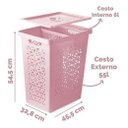 Ver imagem 6 de Cesto De Roupa Multiuso 55L Rosa