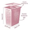 Cesto De Roupa Multiuso 55L Rosa - 6