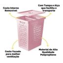 Ver imagem 2 de Cesto De Roupa Multiuso 55L Rosa