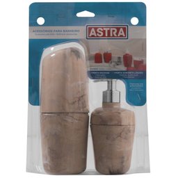 Kit de Acessórios Para Banheiro com 2 Peças Marmorizado Astra - 2