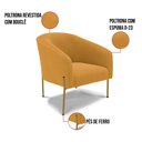Ver imagem 5 de Cadeira Sala de Jantar Pé Ferro Dourado Kit 2 Stella Bouclê D03 - D'Rossi Cor Mostarda