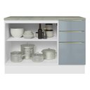 Ver imagem 7 de Balcão de Pia 120 cm 2 Portas 3 Gavetas Branco/Cinza Lux Madesa