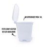 Lixeira Quadrado Plástico Cesto Pedal Tampa 14l Rischioto:branco - 3