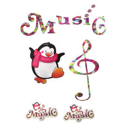 Adesivo de Geladeira Baby Pinguim Music Decoração Lavável - 3