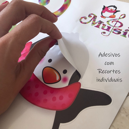 Adesivo de Geladeira Baby Pinguim Music Decoração Lavável - 6