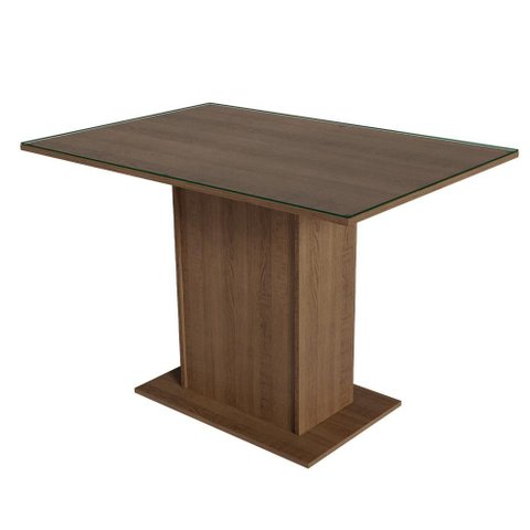 Mesa de Jantar Retangular com Tampo de Vidro Madesa