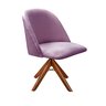 Poltrona Gaia Pé Giratório Madeira Casa, Escritório, Recepção, Mesa - Veludo Roxo - 1