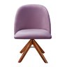 Poltrona Gaia Pé Giratório Madeira Casa, Escritório, Recepção, Mesa - Veludo Roxo - 3