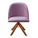 Ver imagem 3 de Poltrona Gaia Pé Giratório Madeira Casa, Escritório, Recepção, Mesa - Veludo Roxo