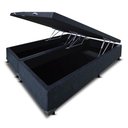Ver imagem 1 de Cama Box Baú Casal Bipartido Suede(138x188) - Cinzachumbo