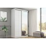 Guarda Roupa Athenas 1500 2Portas Deslizantes Com Espelho -100% MDF RA151 -0 Branco Mambel Móveis - 1