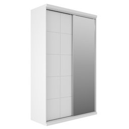 Guarda Roupa Athenas 1500 2Portas Deslizantes Com Espelho -100% MDF RA151 -0 Branco Mambel Móveis - 3