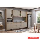 Ver imagem 2 de Cozinha Completa 6 Peças 12 Portas 3 Gavetas Armário para Geladeira Amêndoa Thela