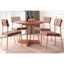 Ver imagem 3 de Kit 4 Cadeiras Sala Jantar Neo 1740 4 Uni Rose Linho Areia Courano Caramelo Carraro
