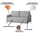 Ver imagem 6 de Sofá para Sala Estar Living Clássico 166cm Pés de Ferro Londres Cinza Claro