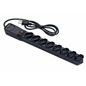 Filtro de Linha Ts Shara + Protetor 8 Tomadas 1,5m - 556 Preto Bivolt